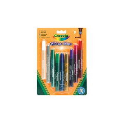 Клей с блестками для декорирования 9 цветов (с 3-х лет, англ. яз.) Crayola 3542 Уценка