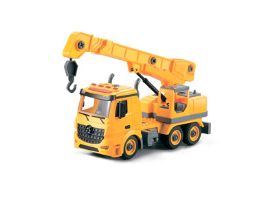 Грузовик-конструктор с подъемным краном, фрикц., свет, звук, 1:12 Funky toys FT61110