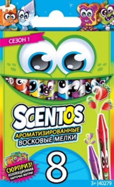 8 ароматизированных восковых мелков Scentos 40279 Уценка